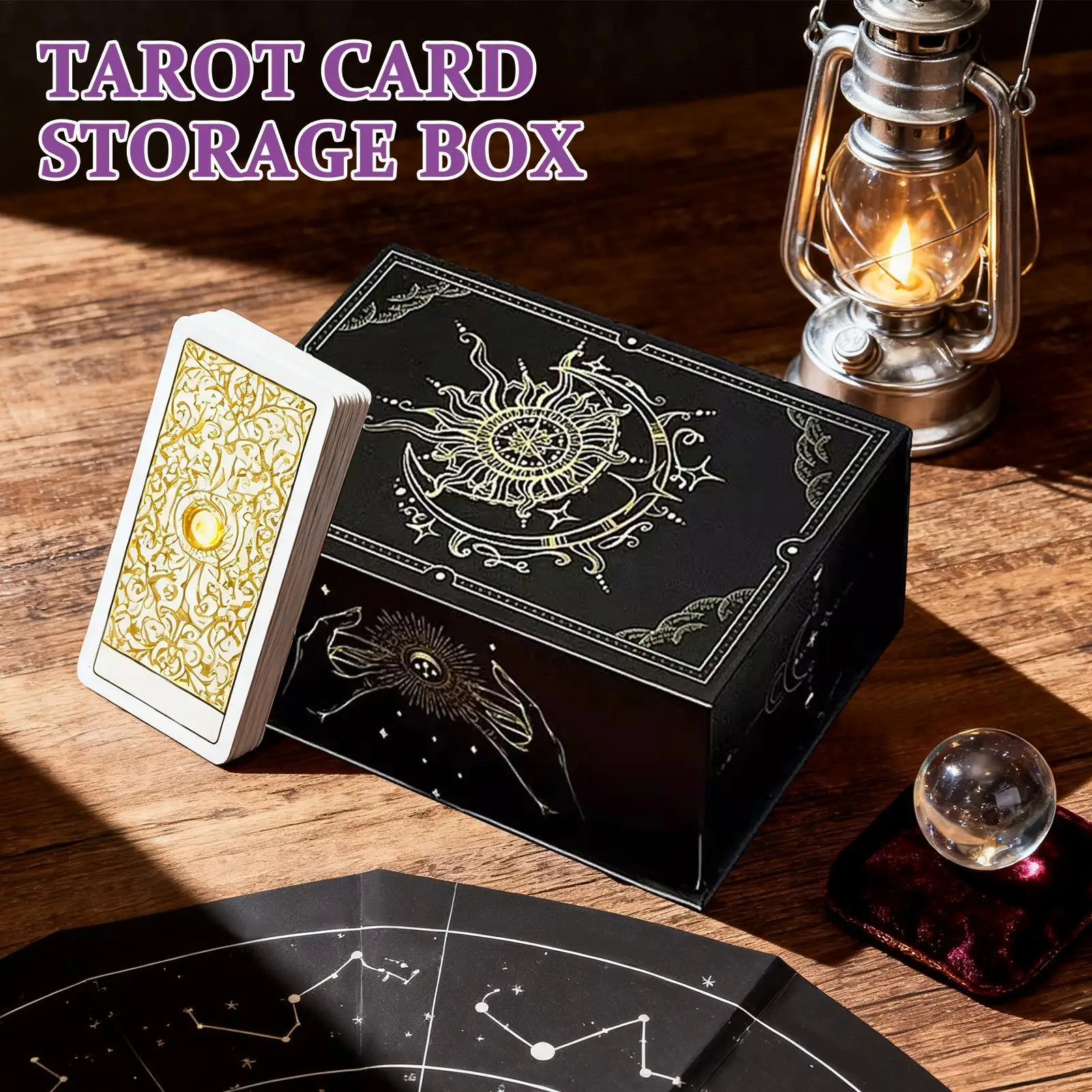 Tarot Deck Box Magnetic Lid Display Organizer Tarot Card Box Case For Display Indoor Outdoor Jewelry Keepsakes Meditation