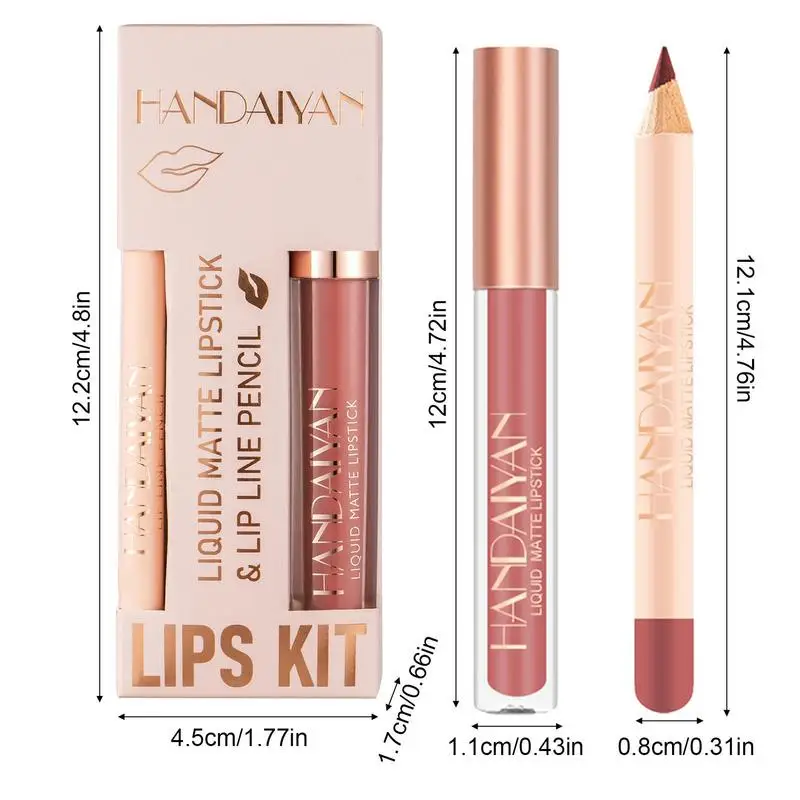 Velvety Matte Lip Gloss And Lip Liner Pen Makeup Set 12PCS Waterproof Long Lasting Pigmented Sexy Women And Girls Makeup