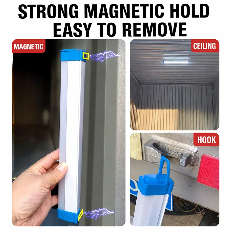 Magnetic Rechargeable LED Truck Cargo Lighting Night Light Interior Ceiling Lamp for Van Car Compartment Tricycle Box Light Auto