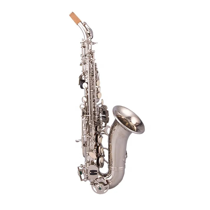 

SEASOUND OEM Cheap High Quality Nickel Curve Bell Soprano Saxophone JYSS100N