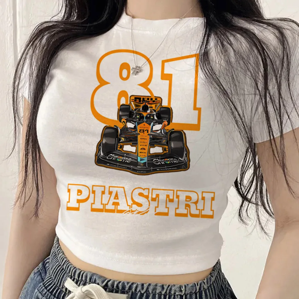 Oscar Piastri crop top ladies emo baddie graphic 2000s vintage t-shirt vintage streetwear graphic anime funny