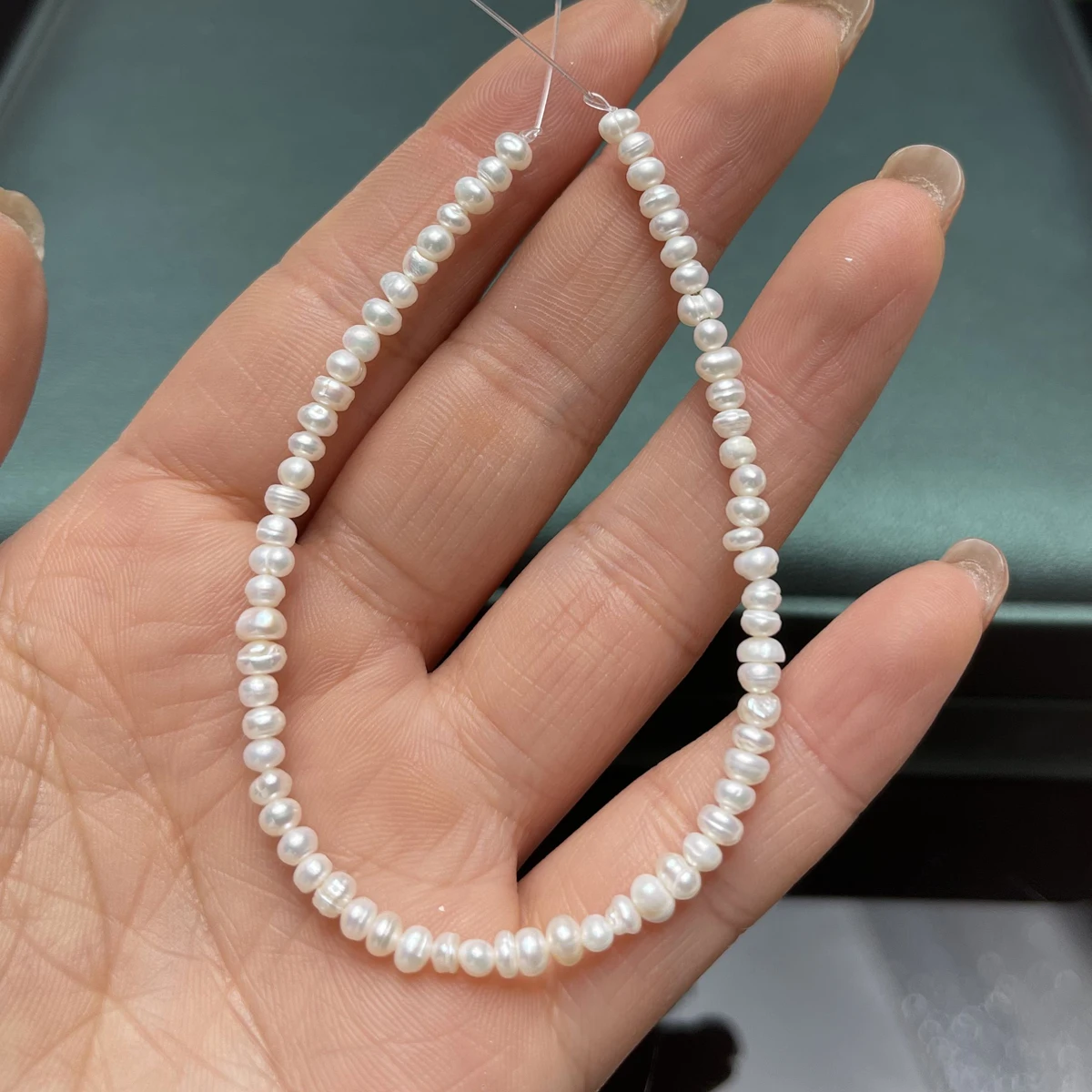 18cm Irregularly Shaped Flat Beads 3-4mm Natural Freshwater Pearl Beads for Jewelry Making Supplies DIY Women Bracelet Accessory