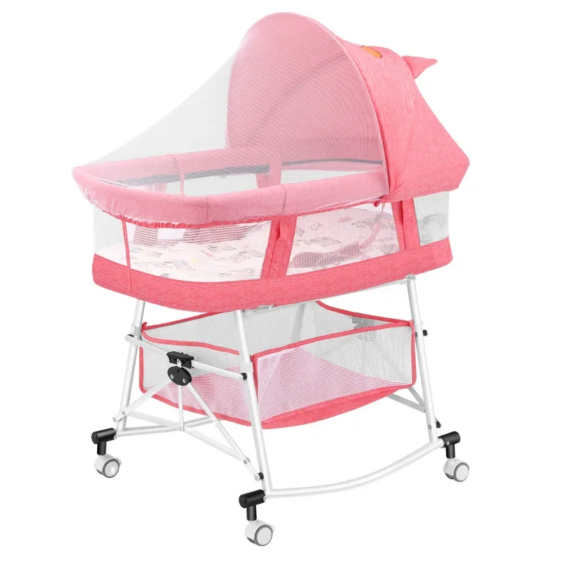 One-Button Folding Baby Cradle – Multi-Functional Newborn Bassinet, Portable Outdoor Baby Bed, Basket Bed for Infants