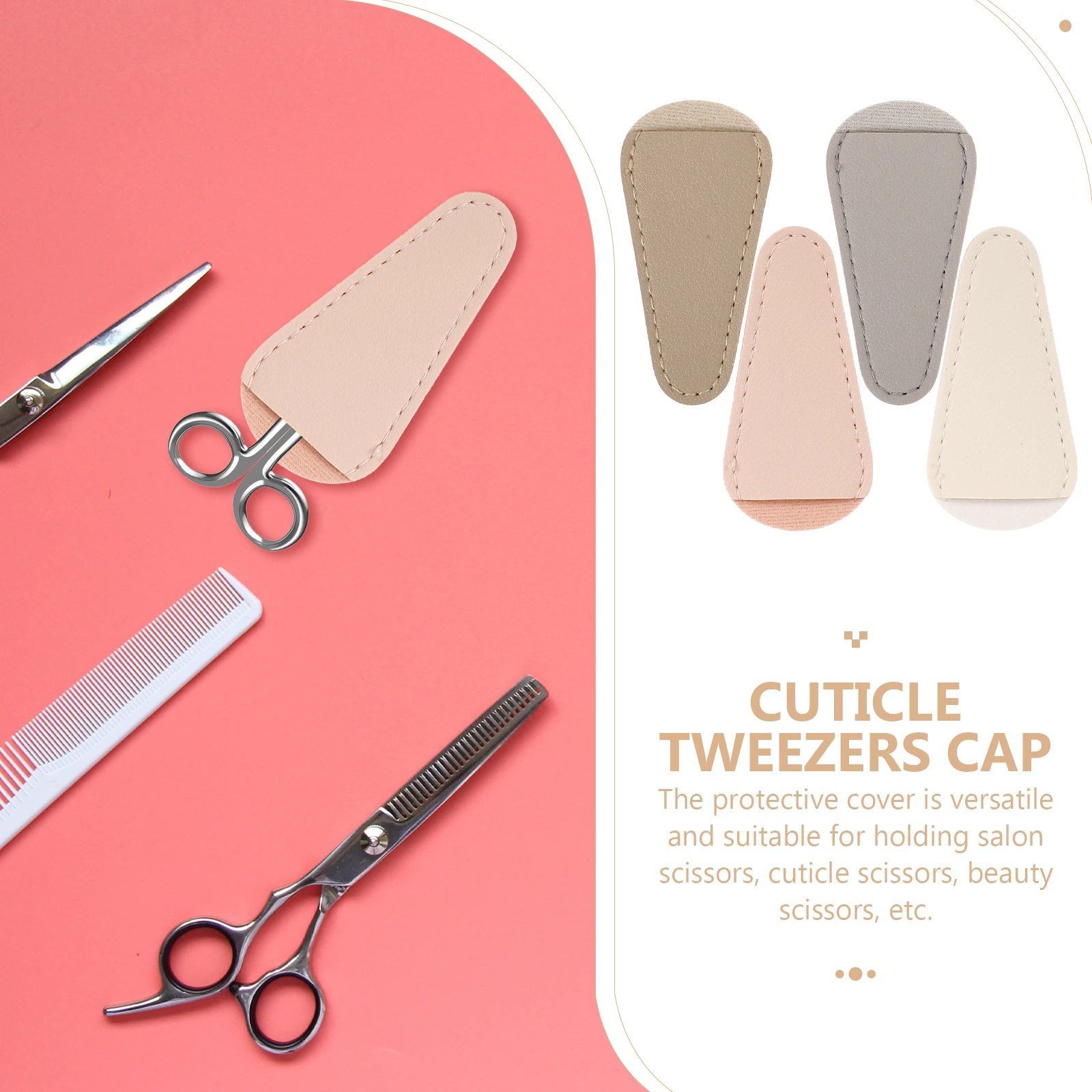 

4Pcs Nail Tool Set Cover Cuticle Scissor Protector Manicure Pedicure Scissors Protective Cap for Salon Beauty Tools