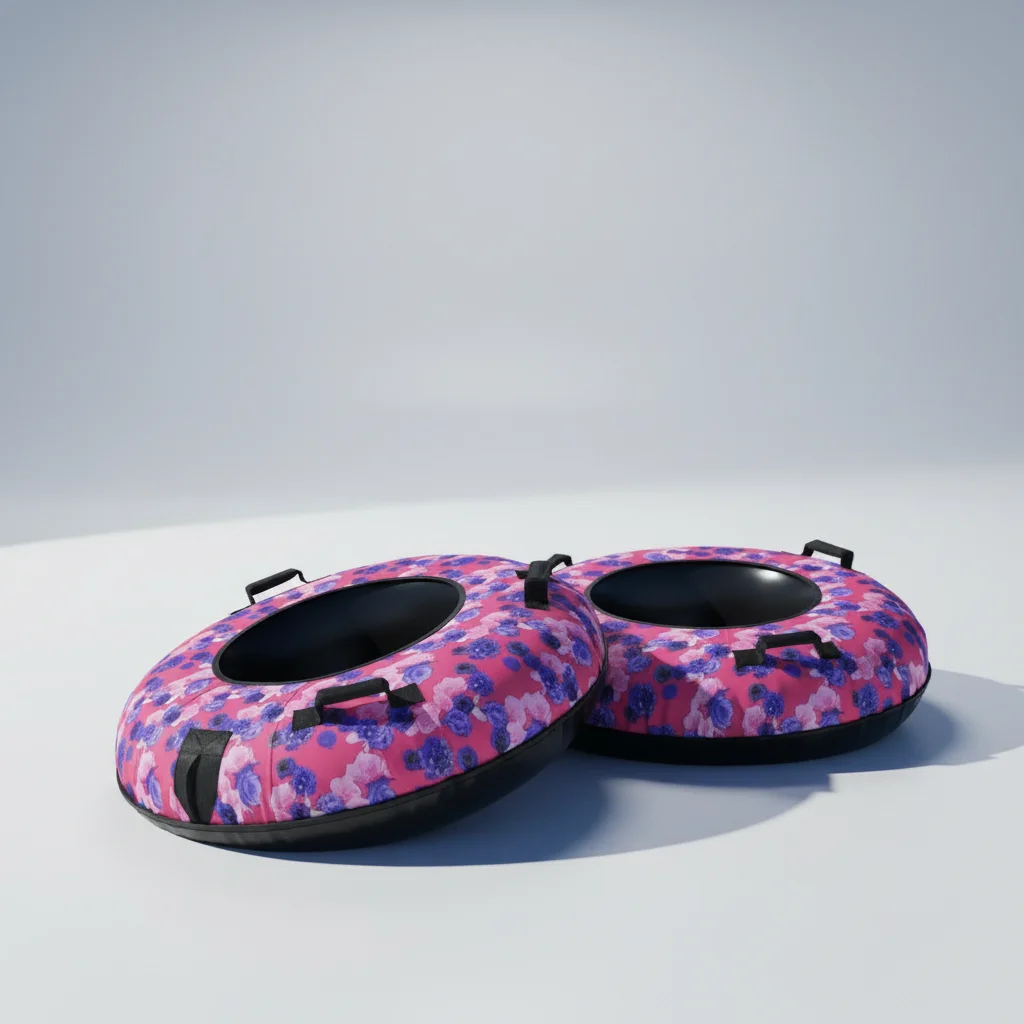 All Age Inflatable Snow Tube Winter Fun Sled Hard Bottom Towable Lightweight and Durable
