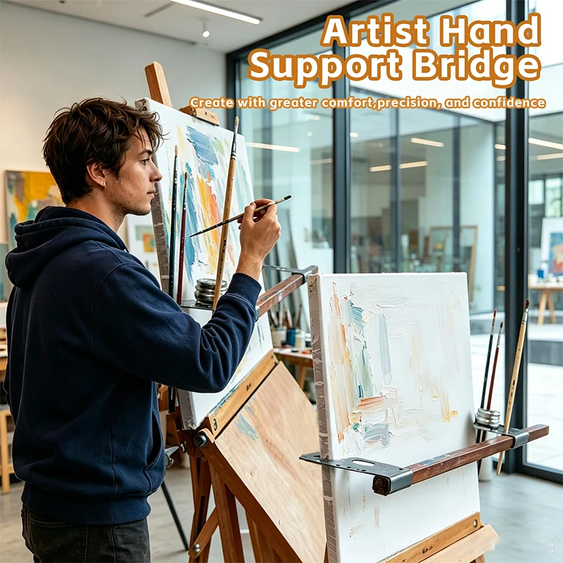 Adjustable Easel Hand Rest Support Bar With Self-locking Gravitys Artist Hand Support Bridge Metal Wrist Rest Stand For Drawing view 4