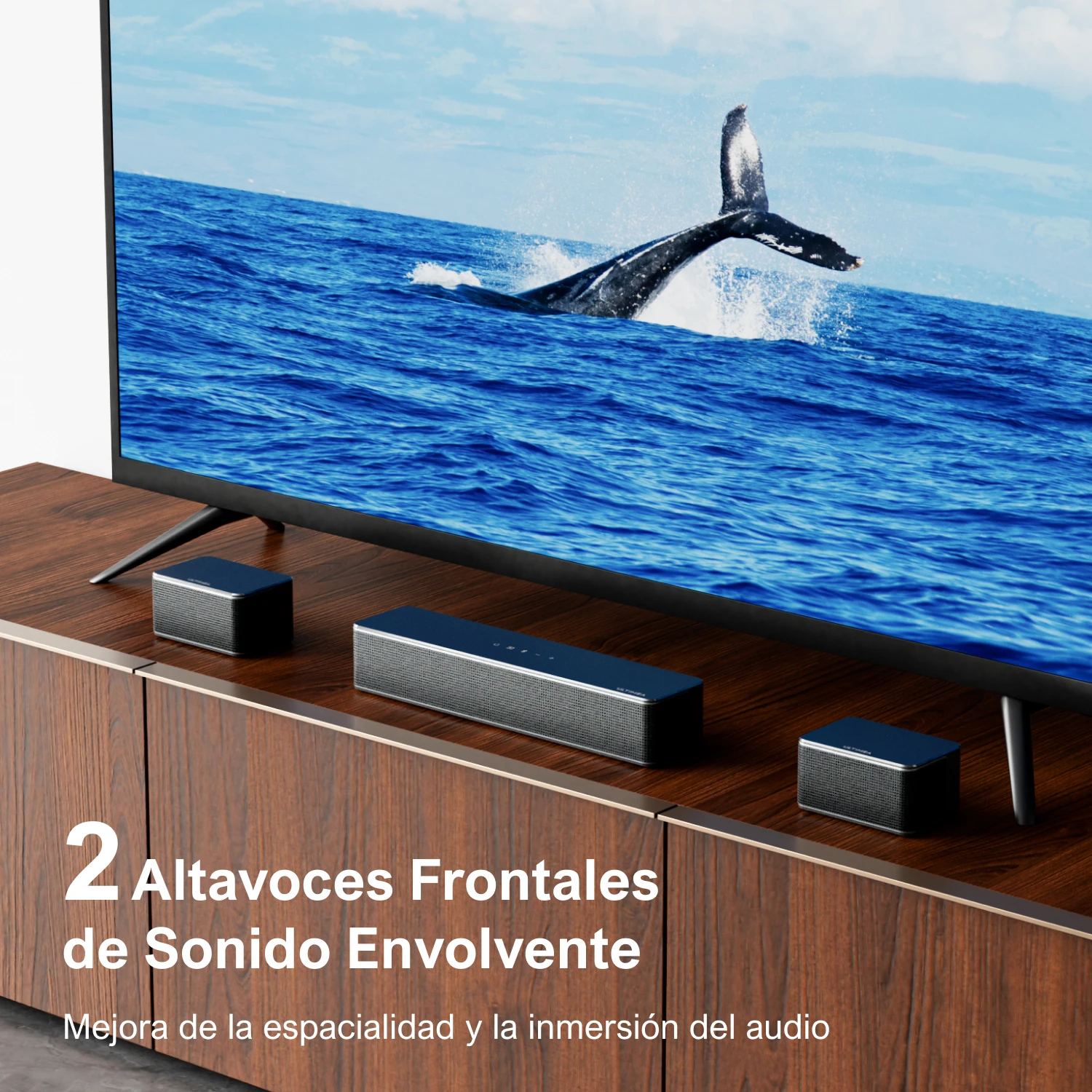 ซาวด์บาร์ ULTIMEA Poseidon Series 7.1 ระบบเสียงรอบทิศทาง, ระบบเสมือนจริง 3 มิติ พร้อมซับวูฟเฟอร์และลำโพงหลัง 2 ตัว, ระบบโฮมเธียเตอร์พร้อมแอปพลิเคชัน