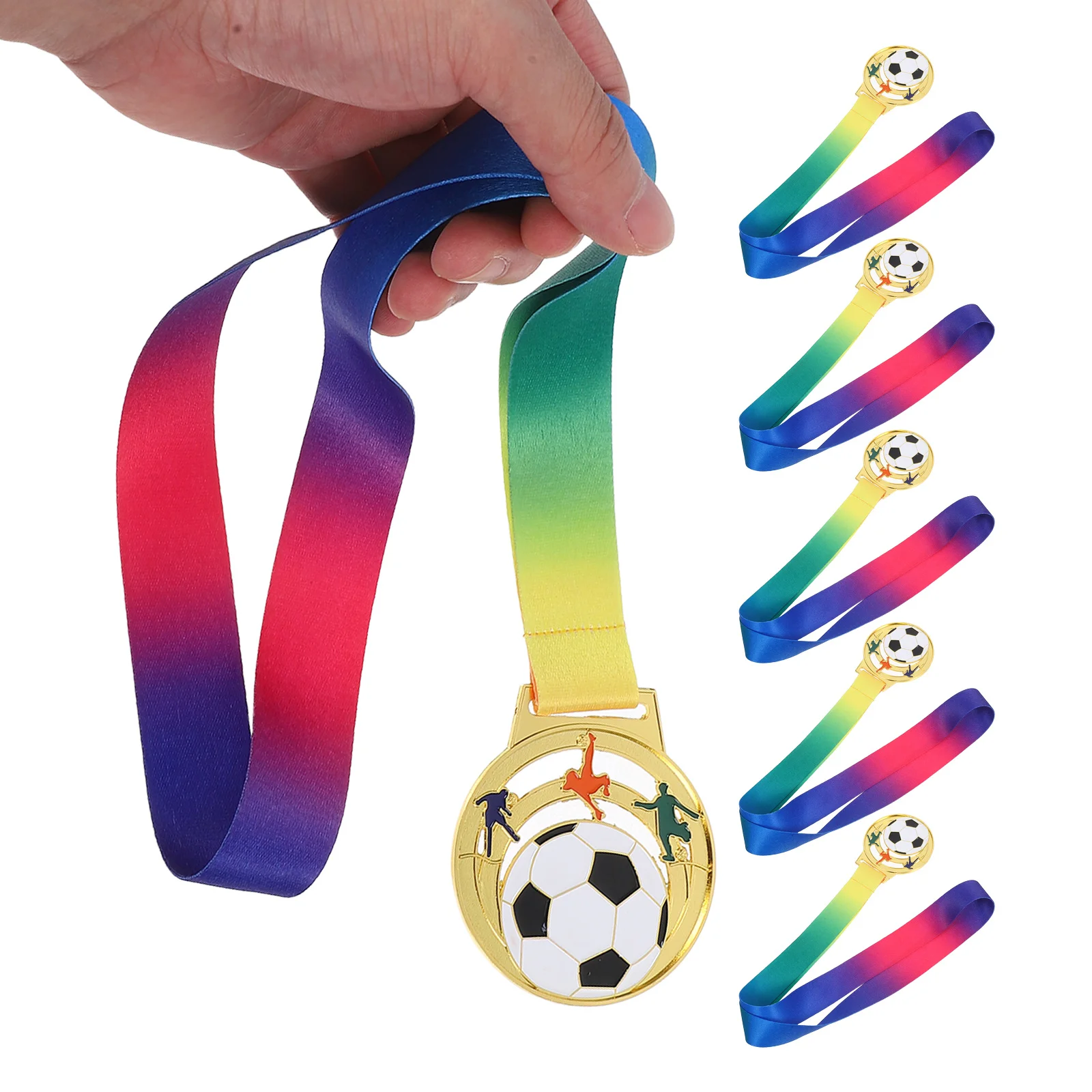 

6 Pcs Play Medals Metal Soccer for Awards Winner Football Prizes Kickball Reward