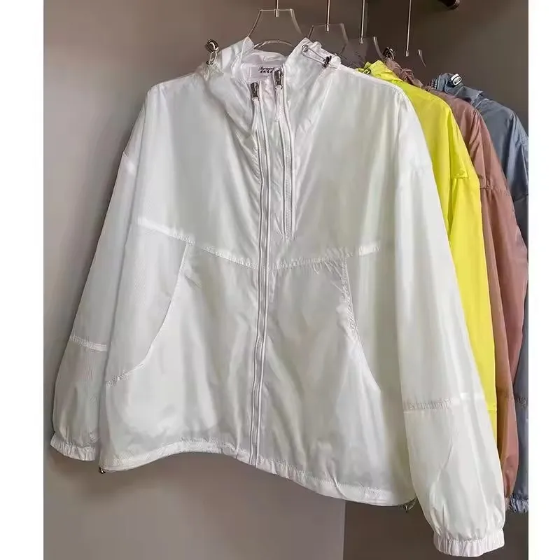 2025 frauen Frühling Jacke Solide Alle-Spiel Mit Kapuze Dünne Sonnencreme Mantel Koreanische Mode Neue Sommer Jacken Casaco feminino Weibliche Top