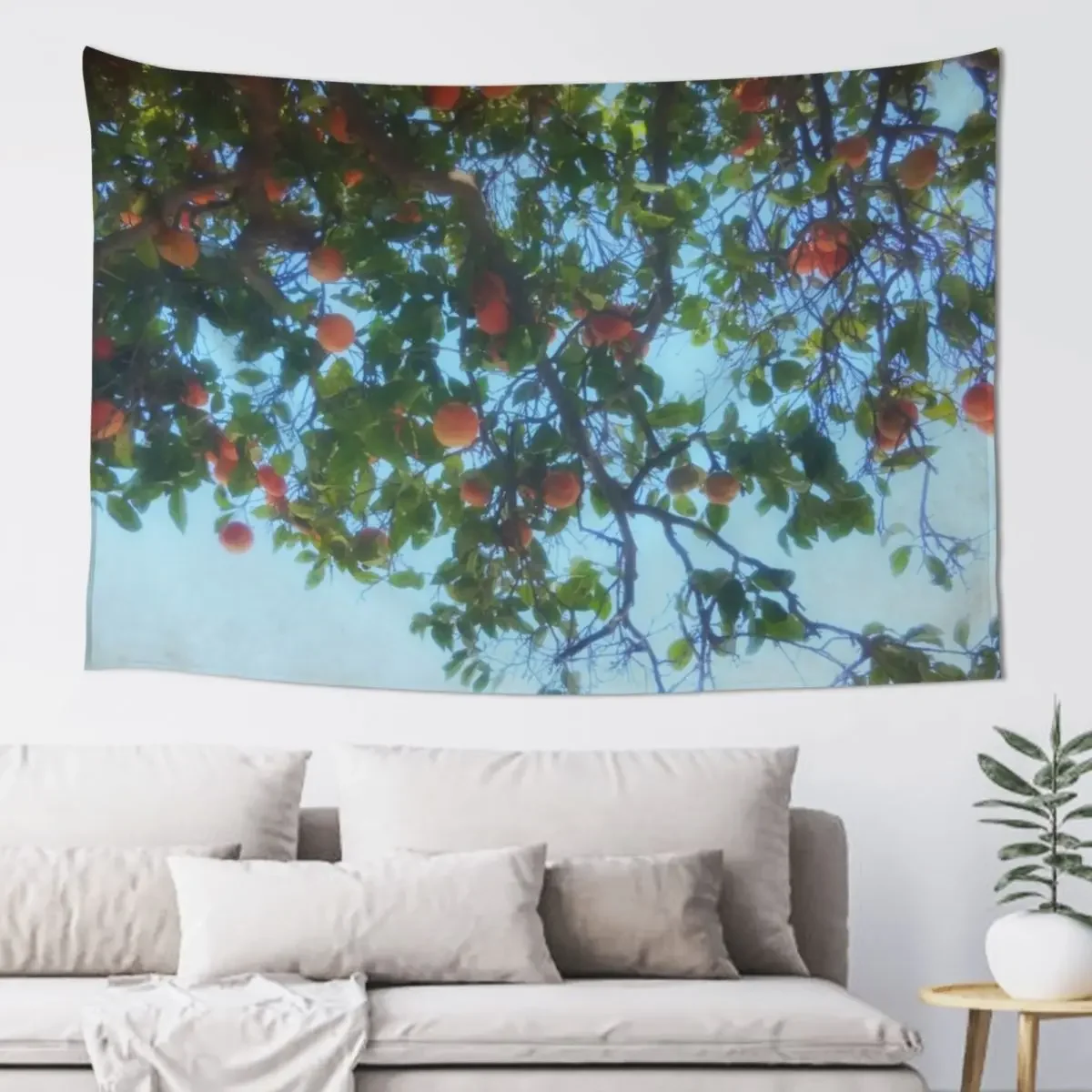 Underneath The Orange Tree Tapestry Bedroom Decoration Anime Decor Tapestry