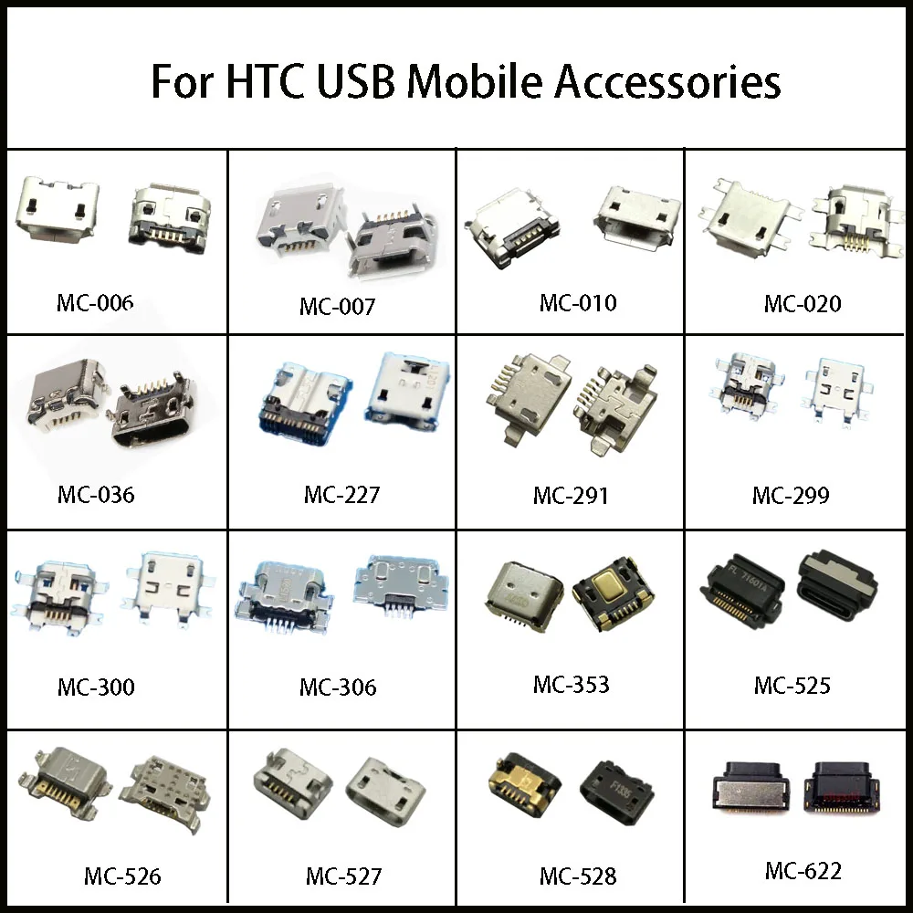 2PCS USB Charging Port Connector For HTC M8 M8W M8T M8D HTCM8 U11/U11 Life A9 X9 G Series E66 N95 E52N81 5310 Mobile Accessories