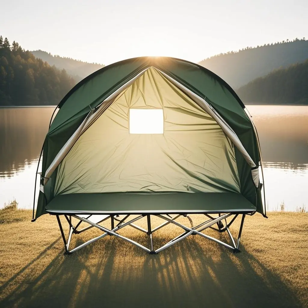 خيمة سرير مقاومة للماء لشخص واحد، خيمة سرير تخييم محمولة قابلة للطي على الأرض، خيمة صيد خارجية مدمجة على سرير المهد أو الاستخدام بمفردها #3