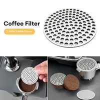 51/53/58mm Reusable Metal Double Coffee Filter Fine Mesh Heat Resistant Coffee Puck Screen Professional Espresso Accessory