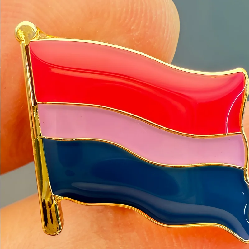 Bisexual pride Flag Metal Soft Enamel Lapel Badge Pins Brooches