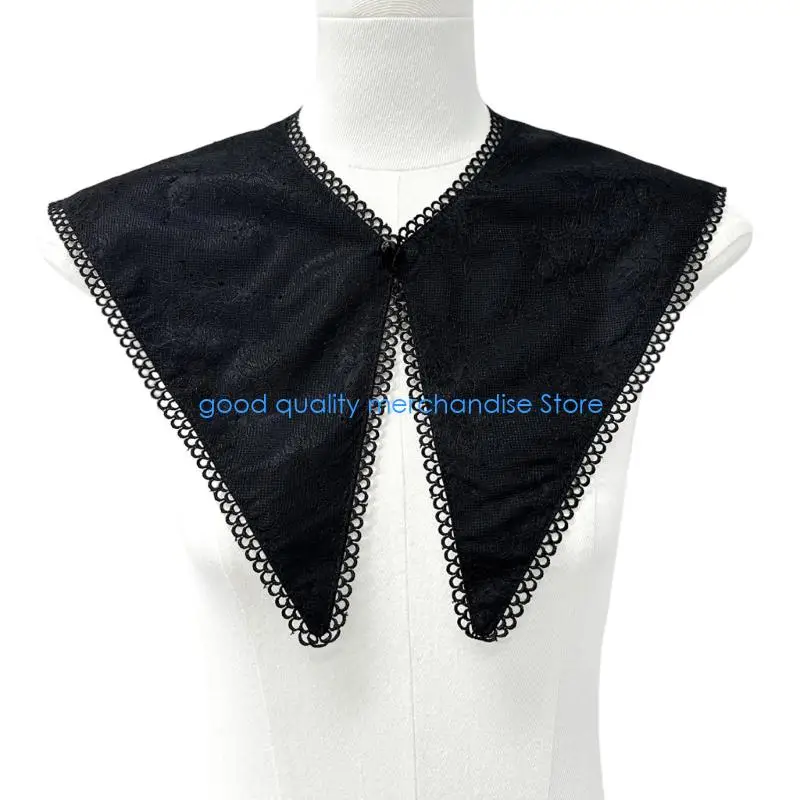 

Y5JD White Polyester Fashion Collar Insert Unique Patterns Lightweight Breathable Layering Piece