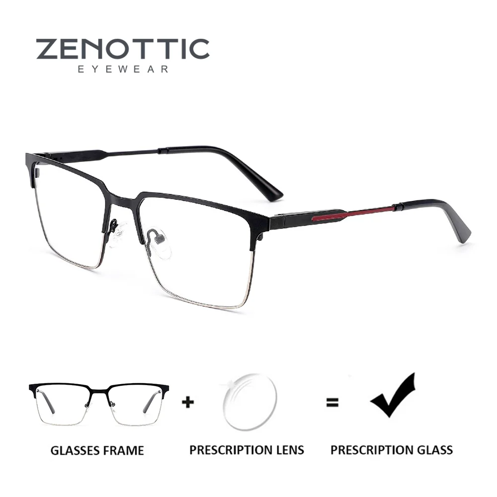 

ZENOTTIC модные металлические очки для бровей по рецепту для мужчин квадратные фотохромные оптические очки прогрессивные очки