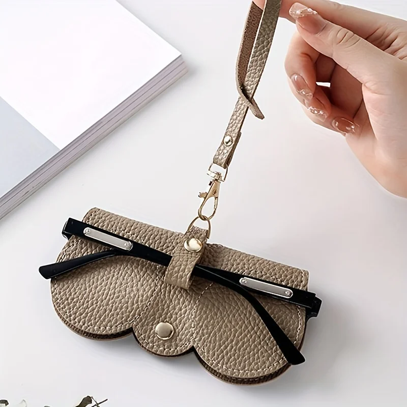 1pc Cute PU Leather Sunglasses Reading Glasses Pouch Glasses Cover Glasses Bag Travel Eyewear Accessory