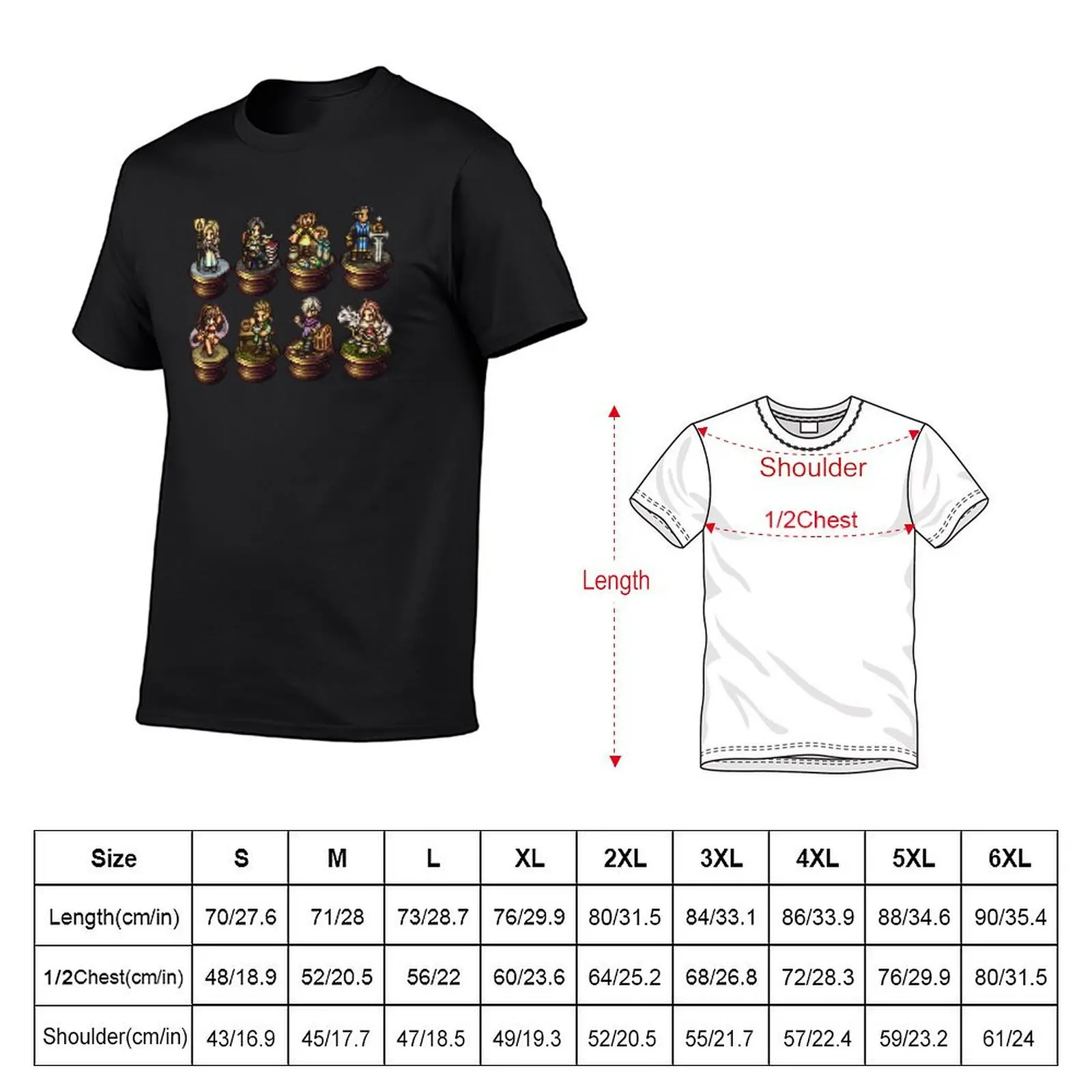 Octopath Sprites T-Shirt plain aesthetic clothes man clothes kawaii clothes mens graphic t-shirts hip hop