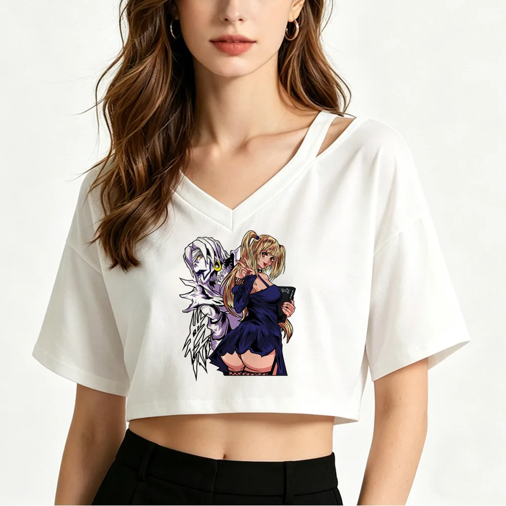 Death Note cropped top ladies emo graphic clearance sales cutecore korean fashion shirt scene  vintage manga harajuku streetwear