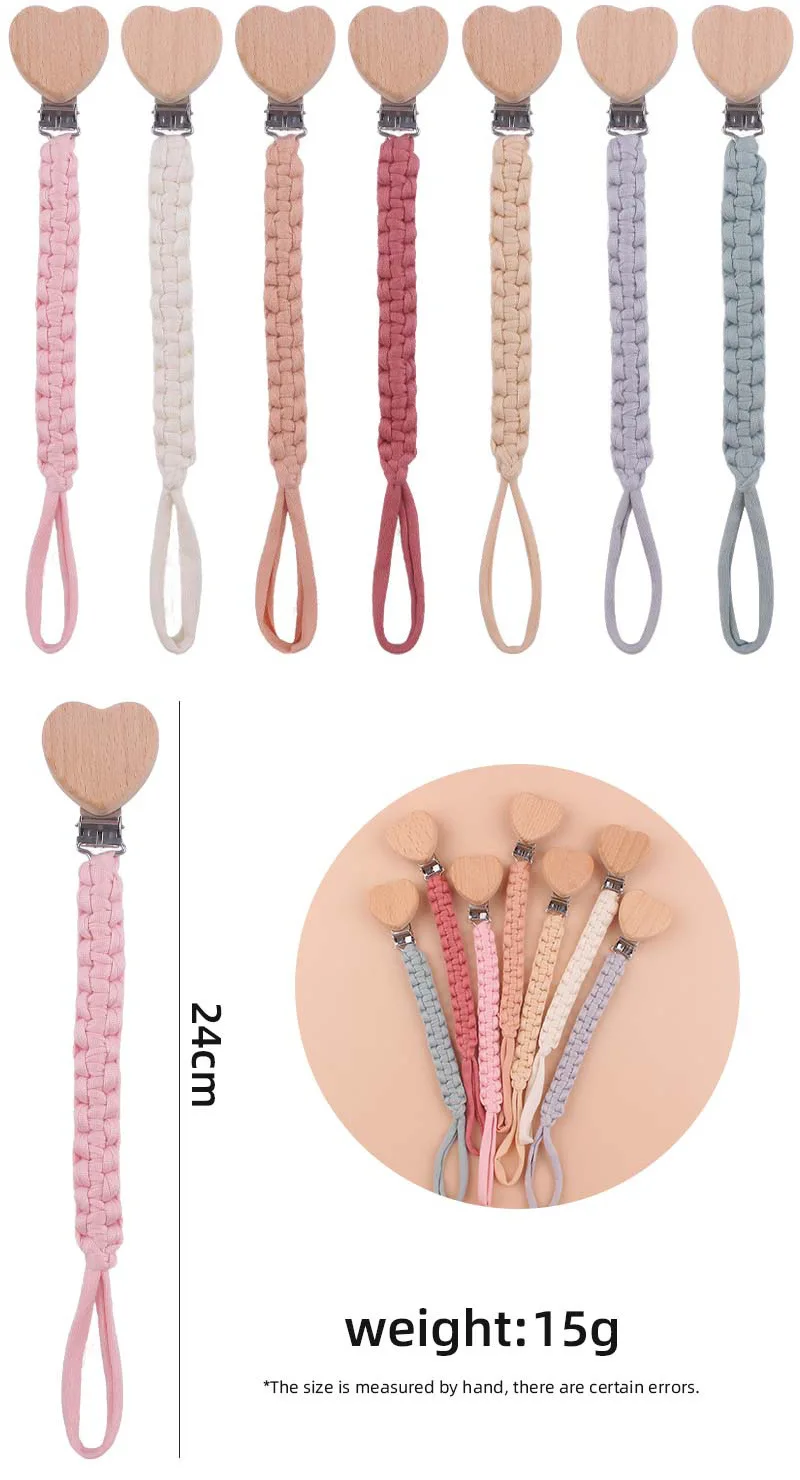 Personalized wooden beaded name pacifier clip – Newborn gift
