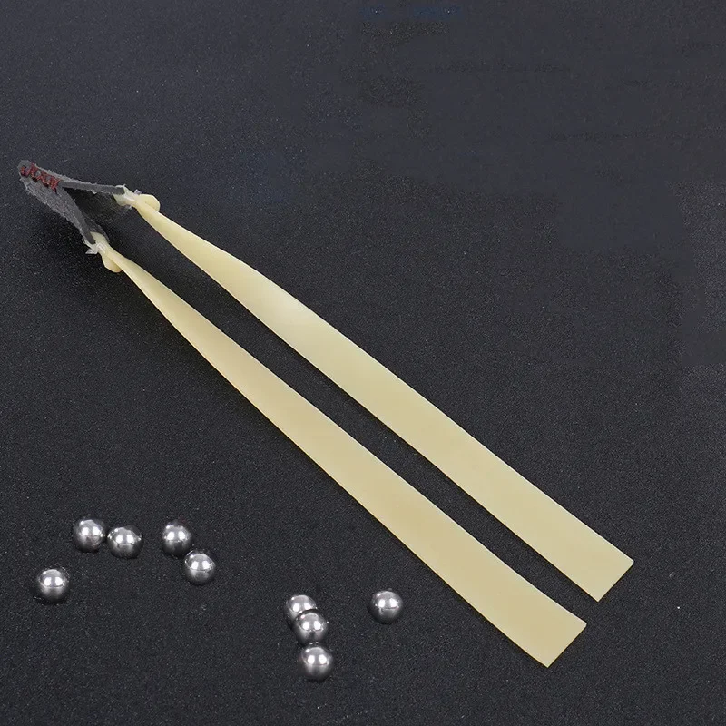 Large Capacity Slingshot Flat Rubber Band Tension Rubber Shooting Steel Ball Hunting Slingshot Accessories