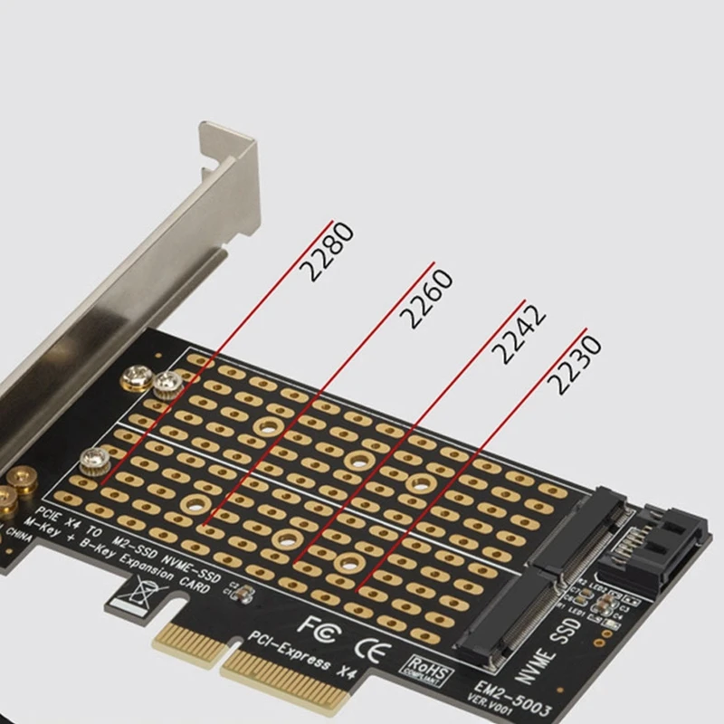 محول M.2 NVME /SATA إلى Pcie 4.0 X4، يدعم M-KEY، B-KEY، بطاقة توسيع محرك الحالة الصلبة