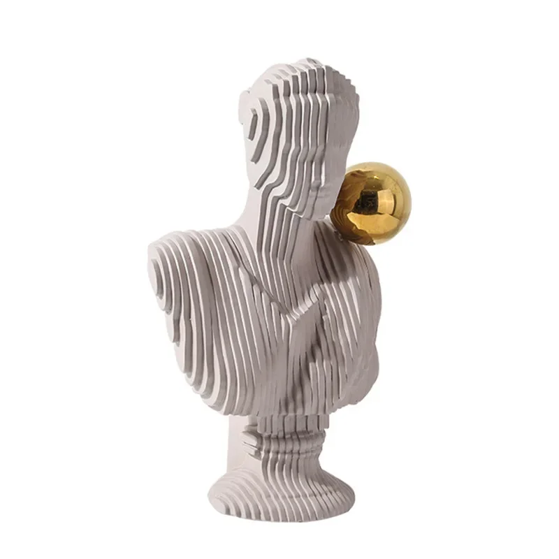 Modern light luxury cut figure art sculpture, model room office bookcase storage