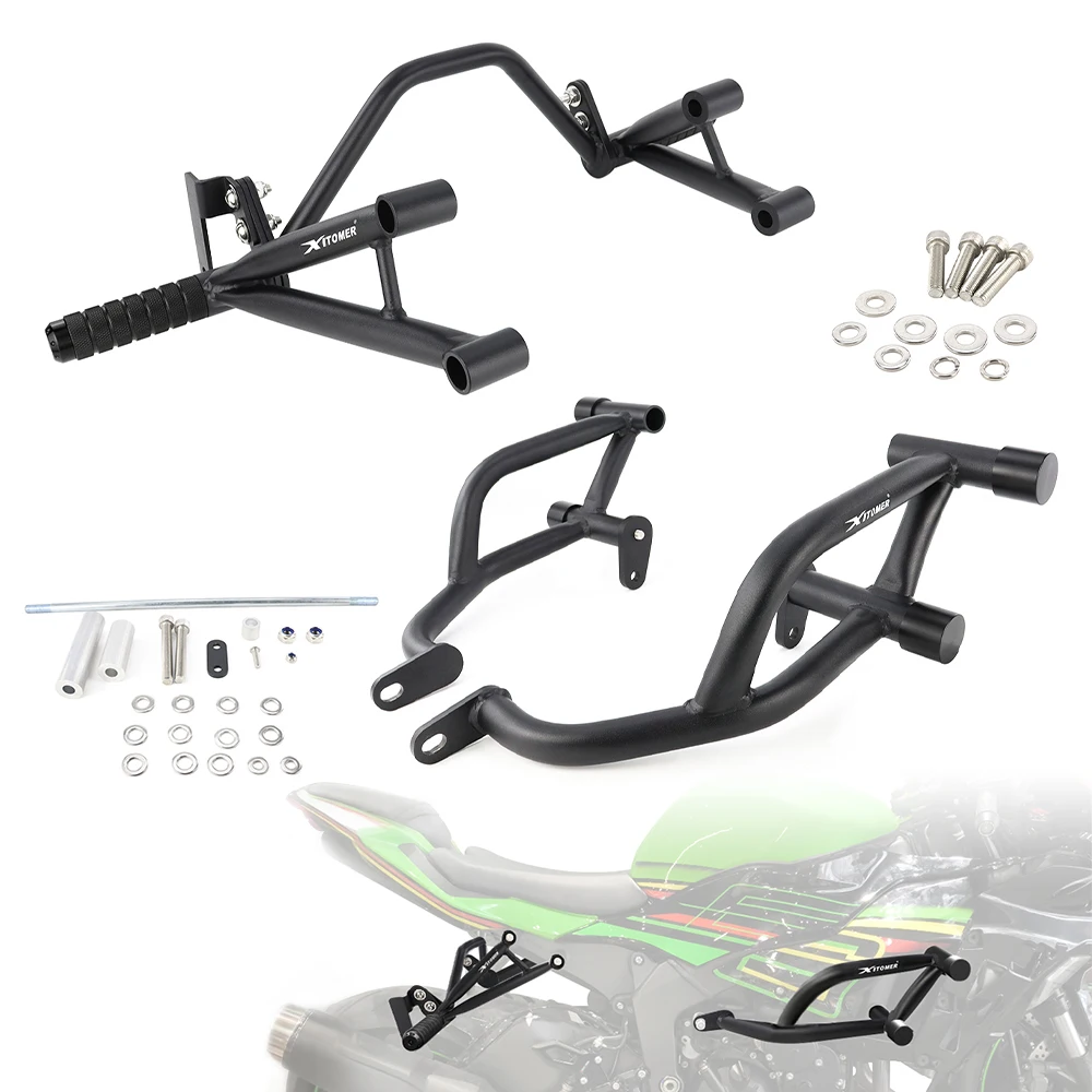 Rear Footrests Subcage Stunt Protection For Kawasaki NINJA ZX-6R ZX636 2009-2025 Motorcycle Stunt Cage Engine Guard Crash Bars