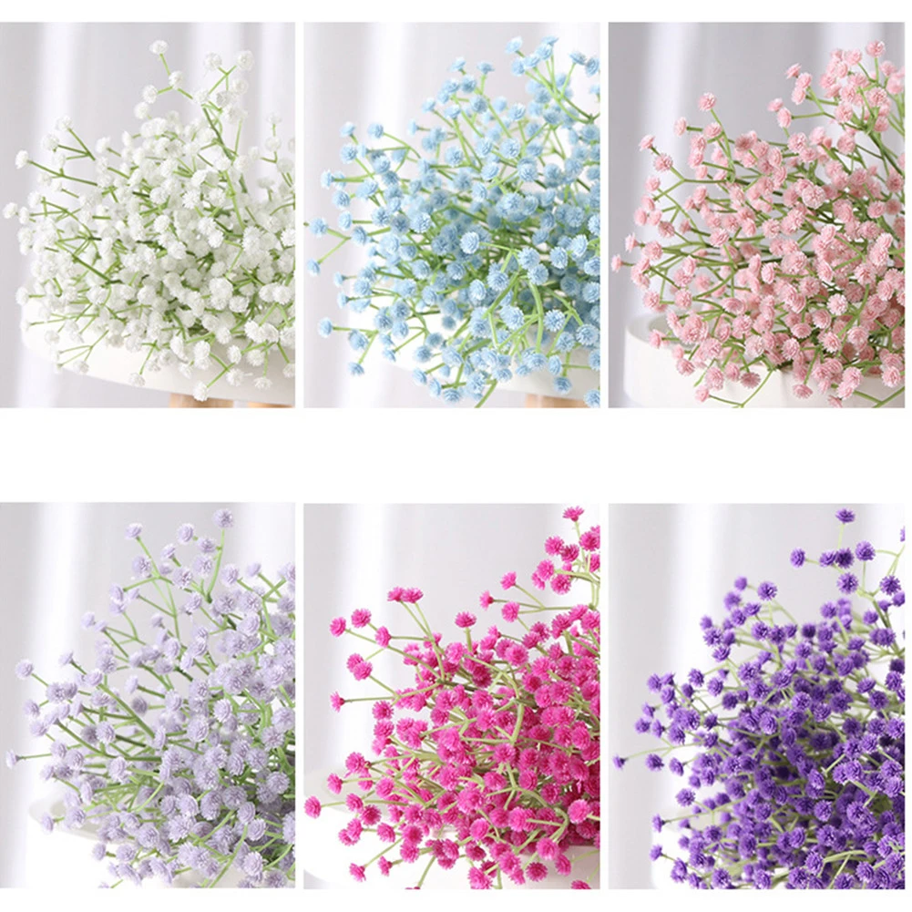 64mm neonati respiro fiori artificiali plastica Gypsophila bouquet floreali fai da te disposizione per la decorazione domestica di nozze 1 pz