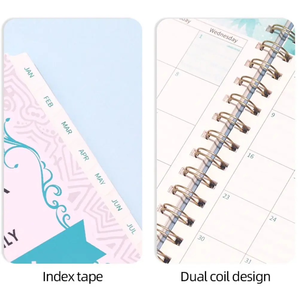 A5 2026 Weekly Monthly Planner PU Leather Cover Self-fill Daily Planner Notepad Calendar with Strap Daily Notebook Record