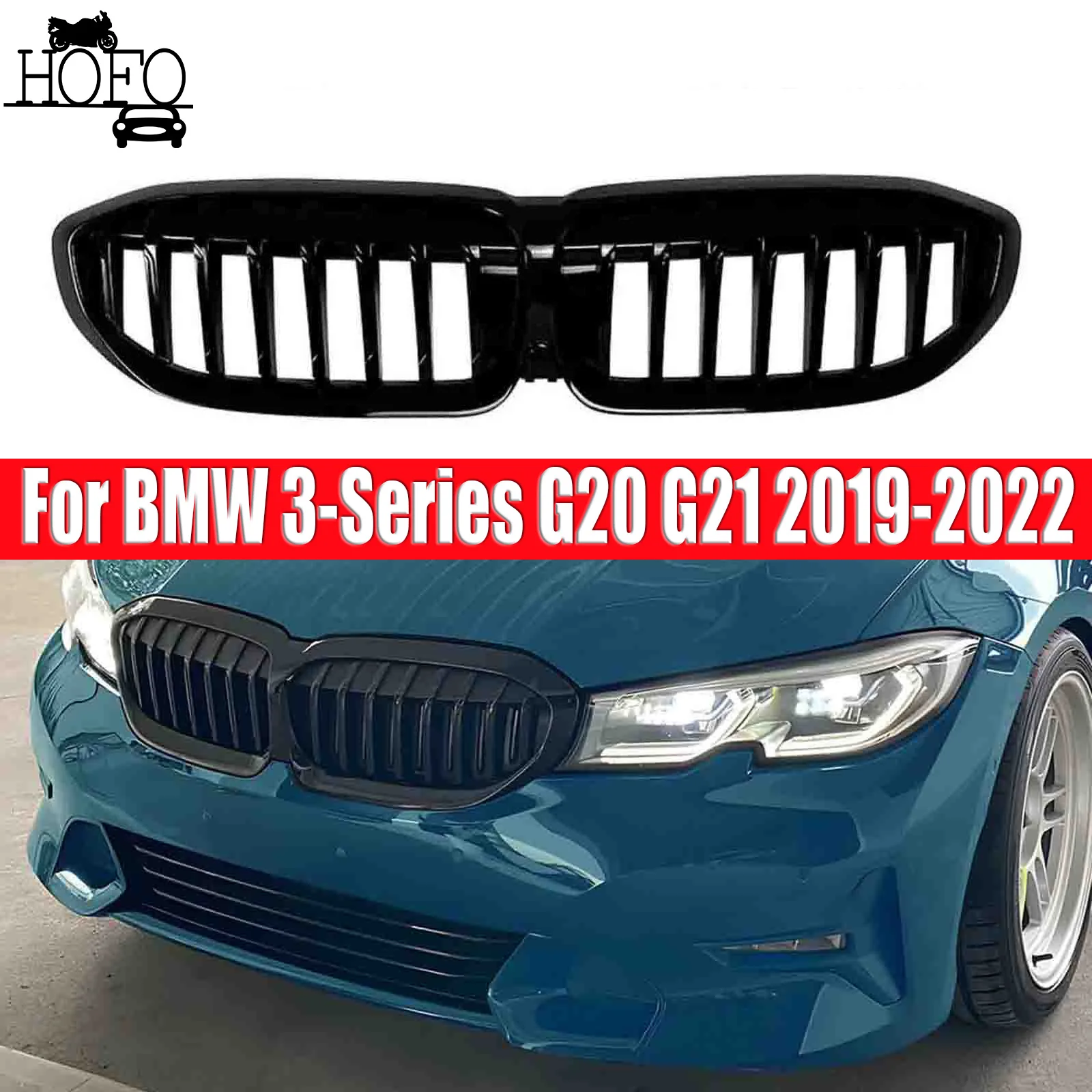 

Car Front Grill Replacement For BMW 3-Series G20 G21 2019-2022 Car Front Bumper Racing Grille