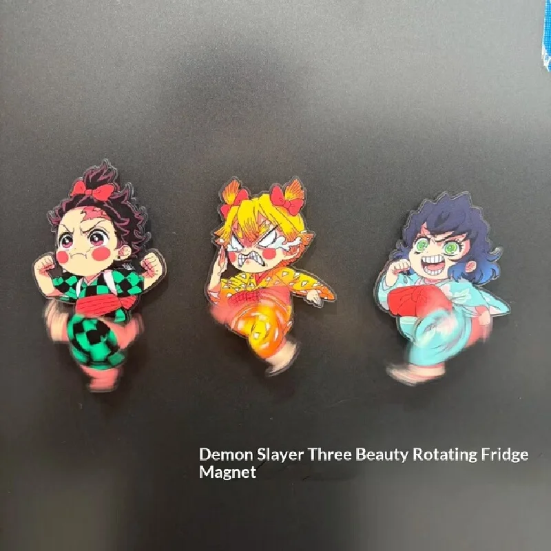 Magnete rotante per frigorifero Demon Slayer Combinazione di tre bellezze Anime Decorativo...
