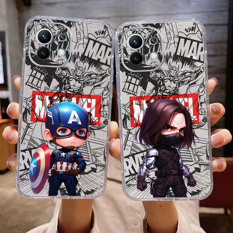 Captain America Bucky Barnes For Xiaomi Mi 13 12 12s 11 11T 10T 10S 10 Ultra Pro Lite Phone Case Liquid Silicone Shell