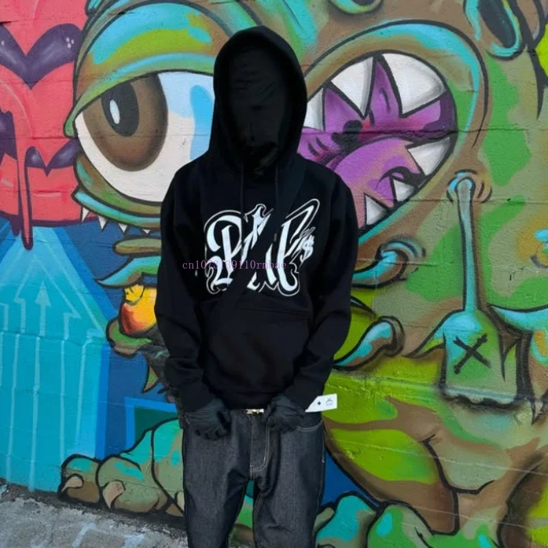 Solid Color Personalized Pullover Hoodie Men Ins New Black Cotton Net Red Design Prints Loose Sweatshirt Street Thickened Hoodie