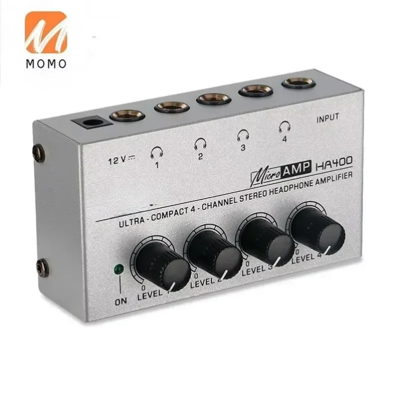 compact 4 Channel Audio Stereo Headphone amplifier for studio recording