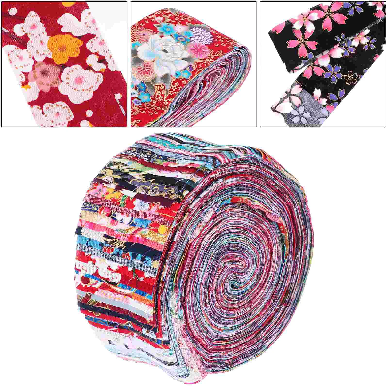 Healifty Cotton Fabric Quilting Strips Christmas Fabric Patchwork Craft Sewing Colorful