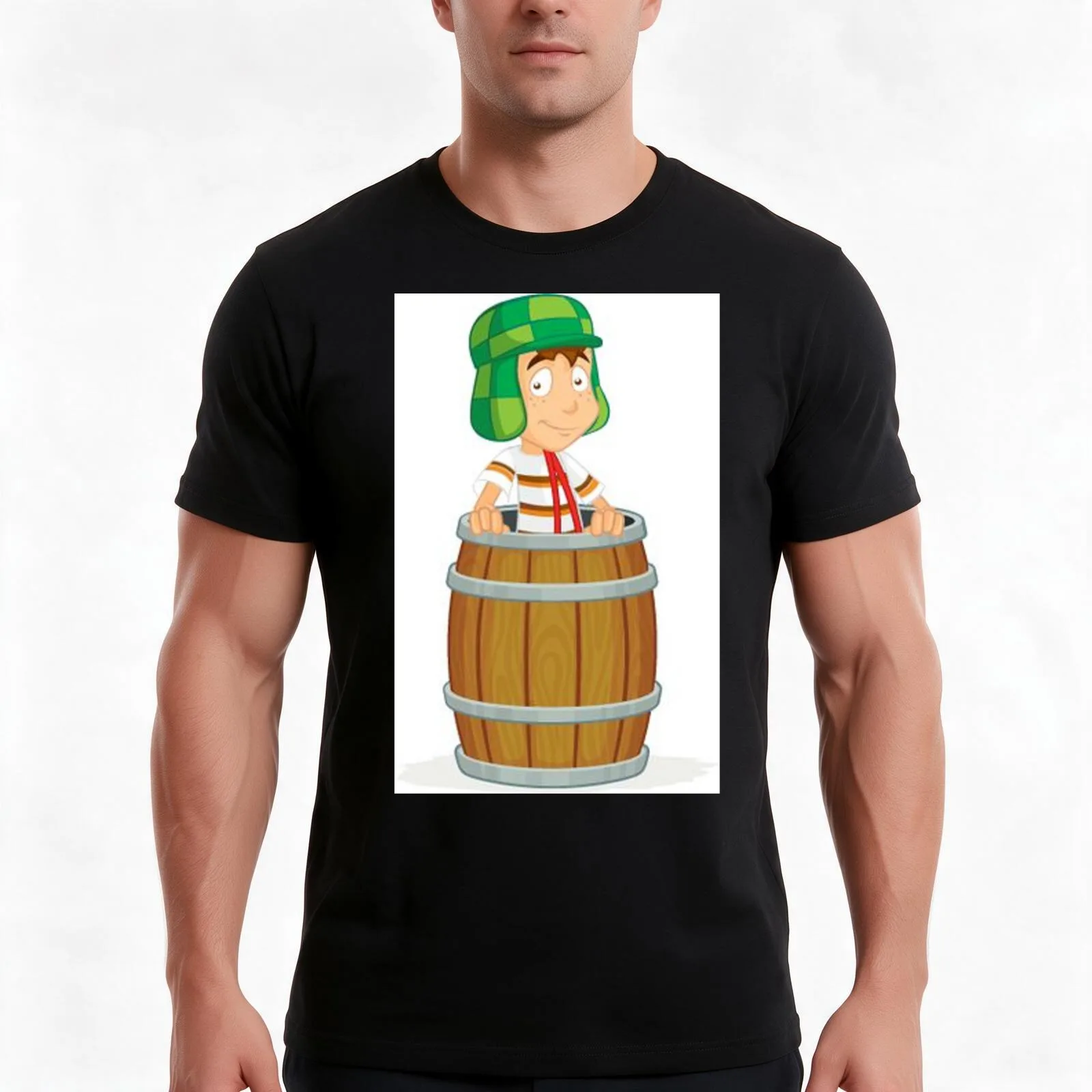 Chavo del Ocho, dibujo. T-Shirt, Summer Casual Cotton Tee, Oversized Streetwear Tops, Vintage Graphic Print, Unisex Men Women