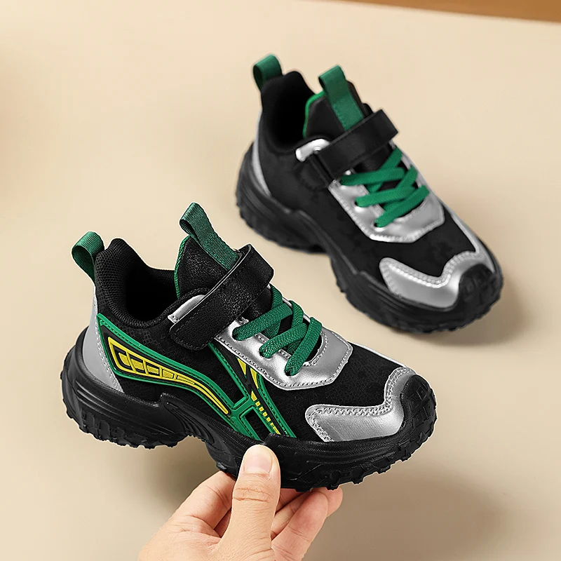 New Children Casual Shoes Breathable Running Tennis Sports Shoes for Kids PU Leather Sneakers Boys Comfortable Walking Shoe