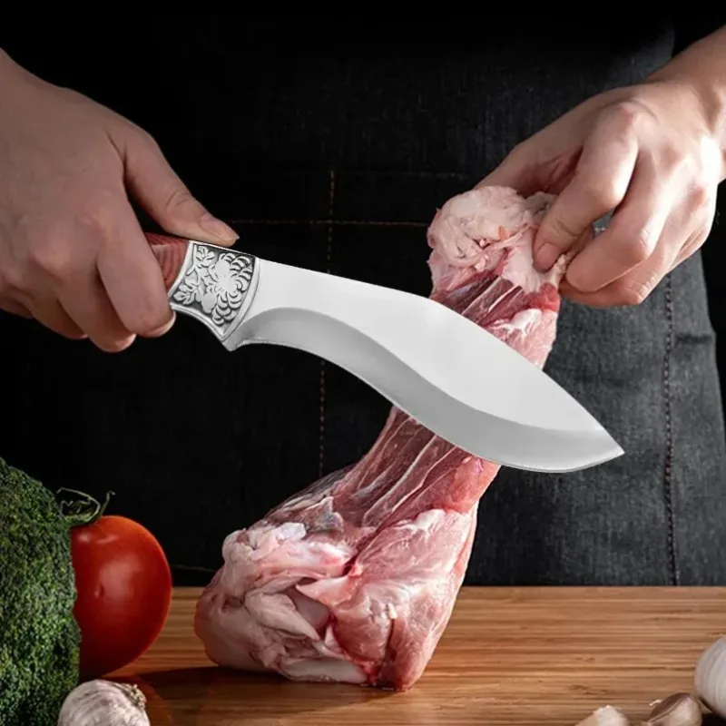 Chef Knife Cleaver Meat Cut Fish Fruit Chopping Vegetables Slicing Kitchen Knife with Cover Butcher Boning Knife Stainless Steel - view 4