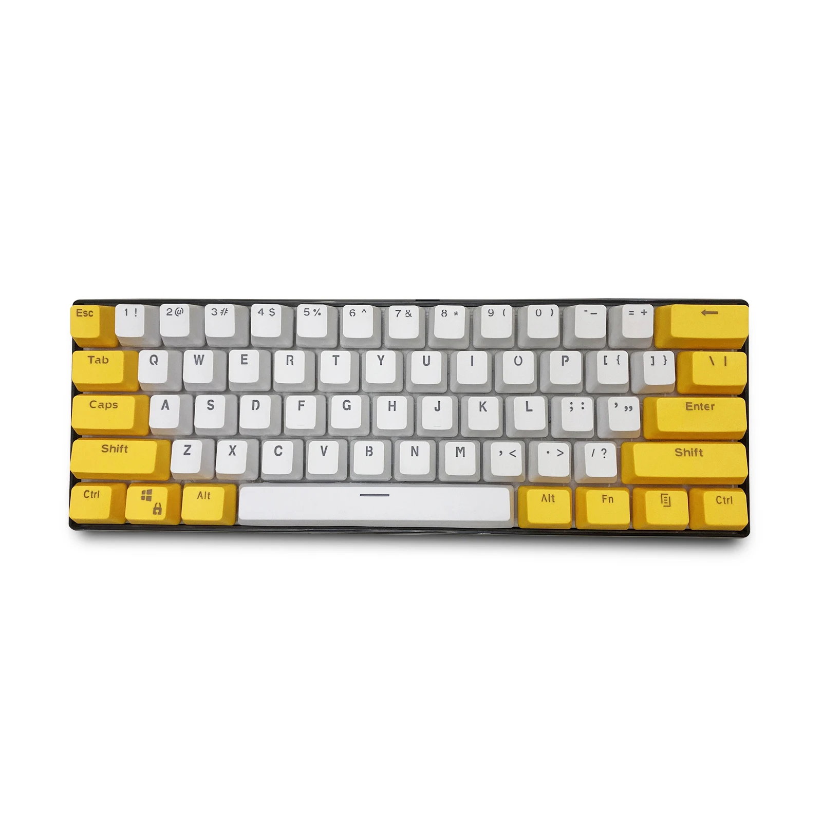 (Keycaps Only Sold)Yellow White RK 61 Keycaps PBT Material OEM Height, Backlit Two-Color Mechanical Keyboard Keycaps