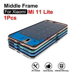 Blue Pink For Xiaomi Mi 11 Lite Middle Frame With Side Key Frame Replacement Parts