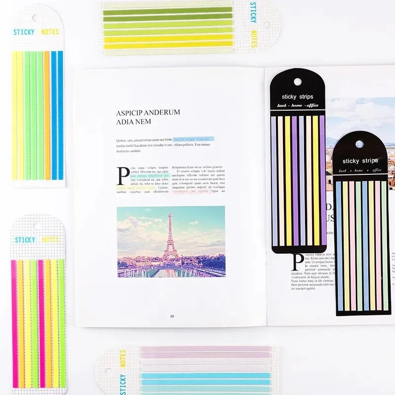 160 Sheets PET Transparent Sticky Notes Self-Adhesive Reading Annotation for Books Notepad Bookmarks Memo Pad Index Tabs
