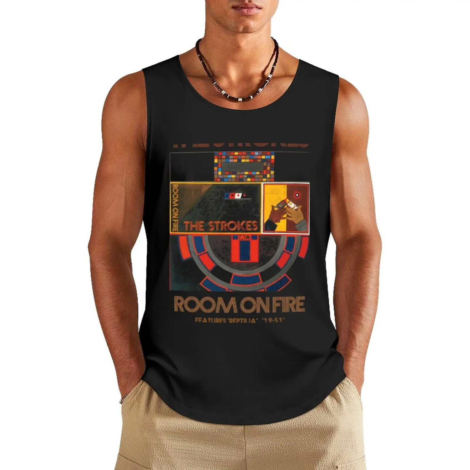 

the room on fire Tank Top gym clothing Sleeveless men T-shirt sports Sleeveless T-shirt