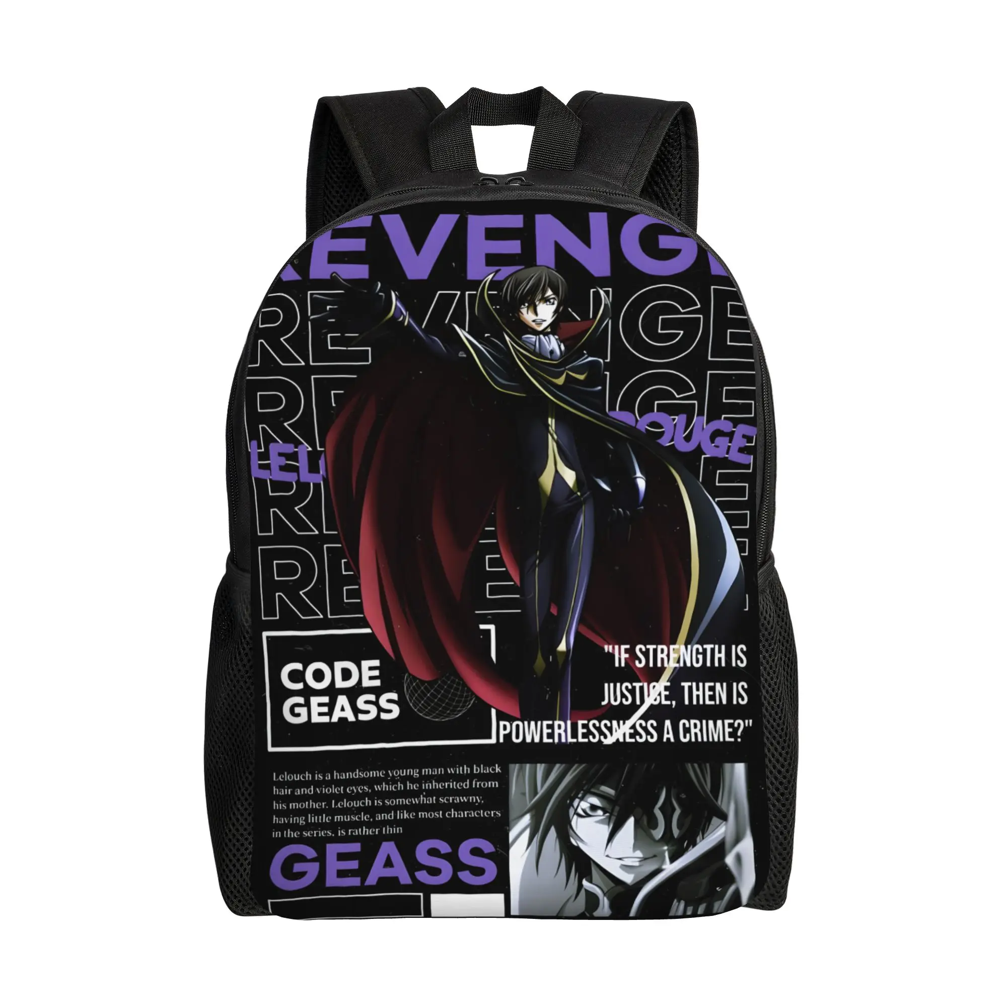 

1Piece Backpack Lelouch Poster New School Year Laptop Bag Camping Code Geass Gift New Term Starts