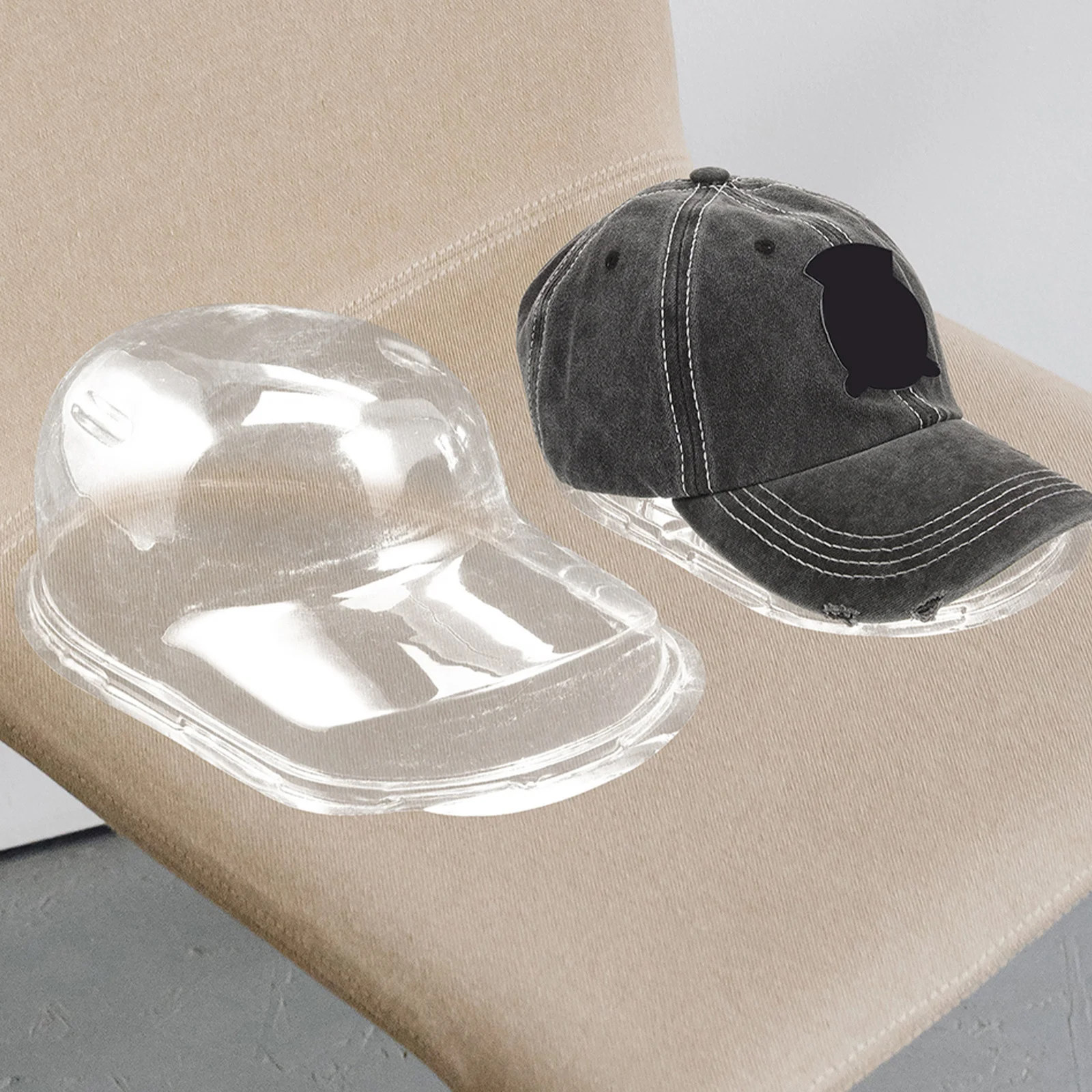 

Cap Rack 2 Pieces Clear Hat Stand Holder for Baseball Caps Tabletop Display Support Plastic Cap Organizer Storage Shaper