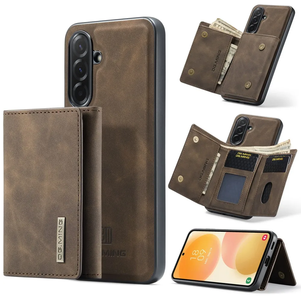 

DG.Ming Luxury Phone Case For Samsung Galaxy A17 A37 A57 Magnetic Leather Split Type Wallet Card Holder Shockproof Back Cover