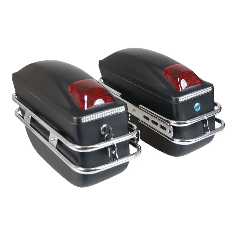 K6 ABS Hard Saddlebag Trunk Bag Luggage Side Bags Wiht Light Motorcycle Side Box