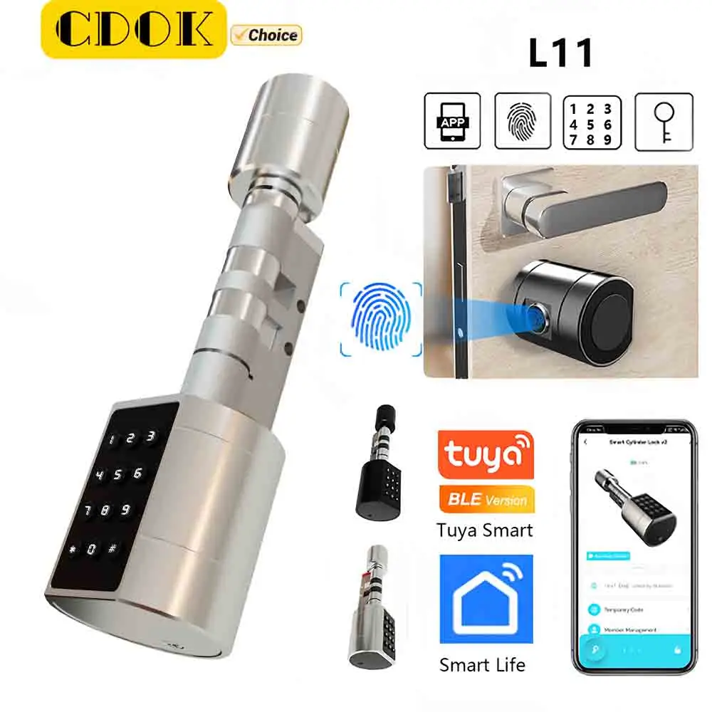 CDOK L11Tuya Bluetooth smart lock, fingerprint, password unlocking, replace the traditional lock core to achieve intelligence
