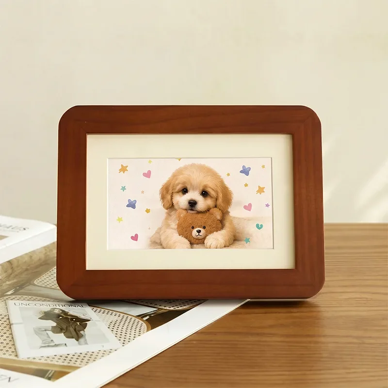 Solid Wood Rounded Corner Photo Frame 7 Inch & 8 Inch Decorative Wall & Table Display Frame, Perfect for Family Photos
