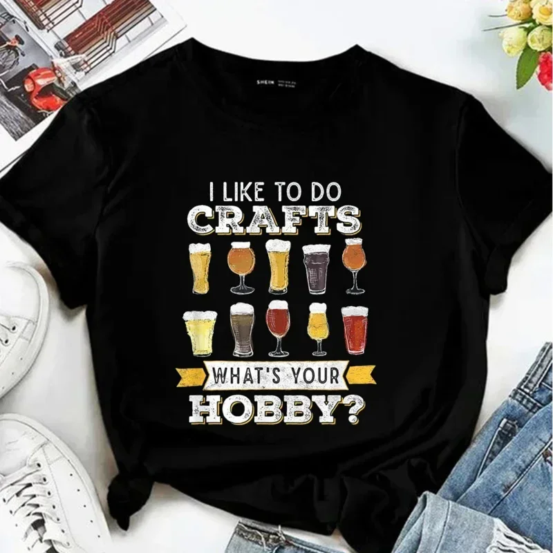 Summer Harajuku Craft Beer Brewing Lover Women T-Shirt Beer Funny Fashion Short Sleeved Round Neck Oktoberfest T-Shirt